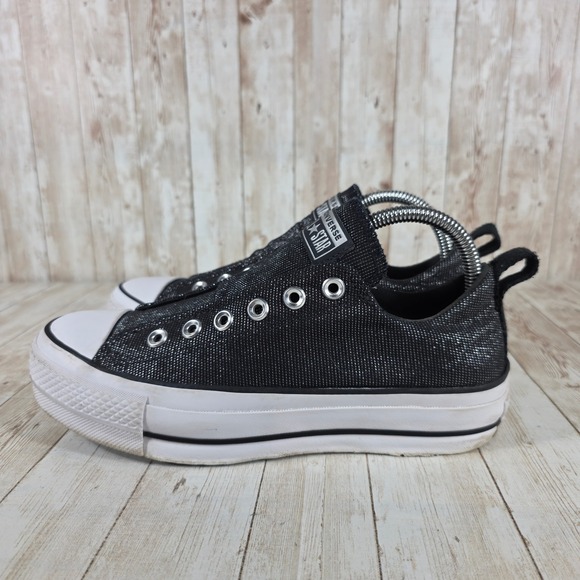 Converse Black and White Women's Sneakers - Picture 2 of 8